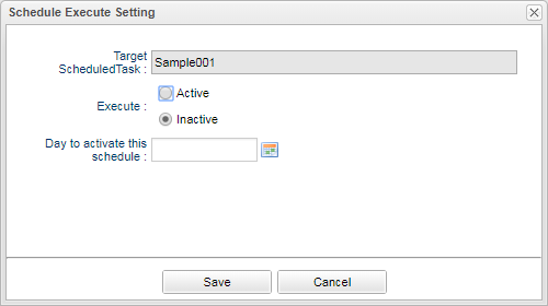 schedule execute setting dialog