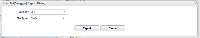 adminconsole tools openapi support export dialog