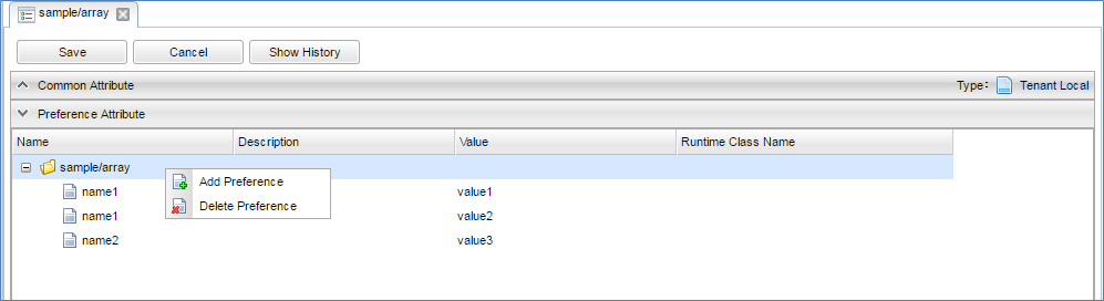 Preference Setting Array