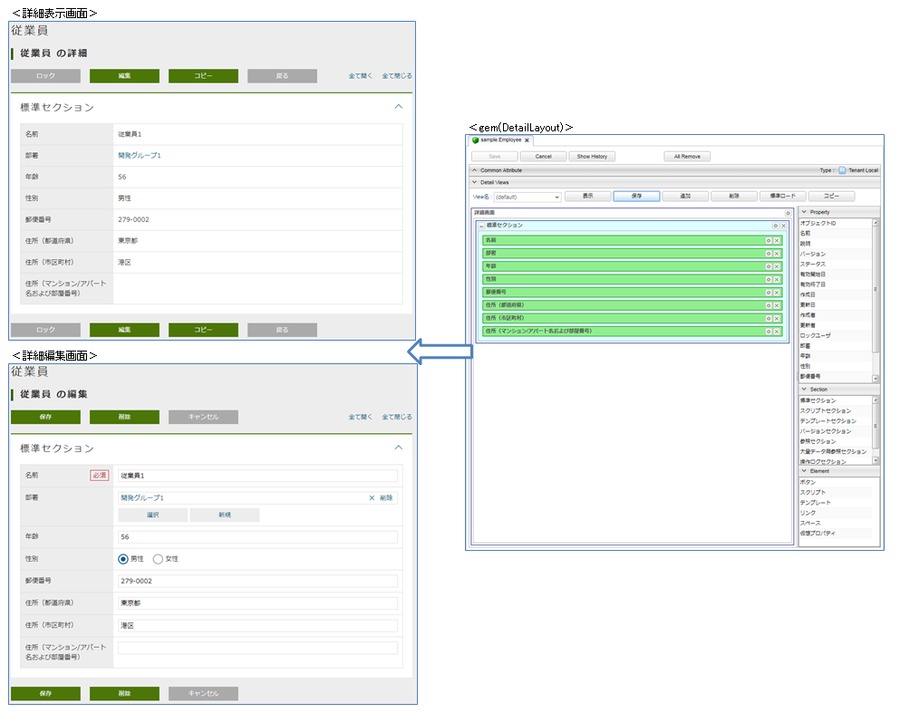 entityview detaillayout