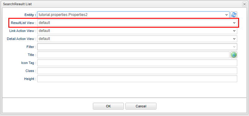 topview searchresultlistdialog properties2