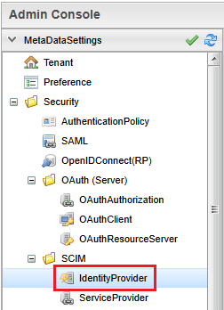 scim idp configure metadata menu