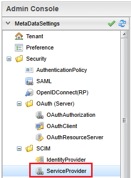 scim sp configure metadata menu