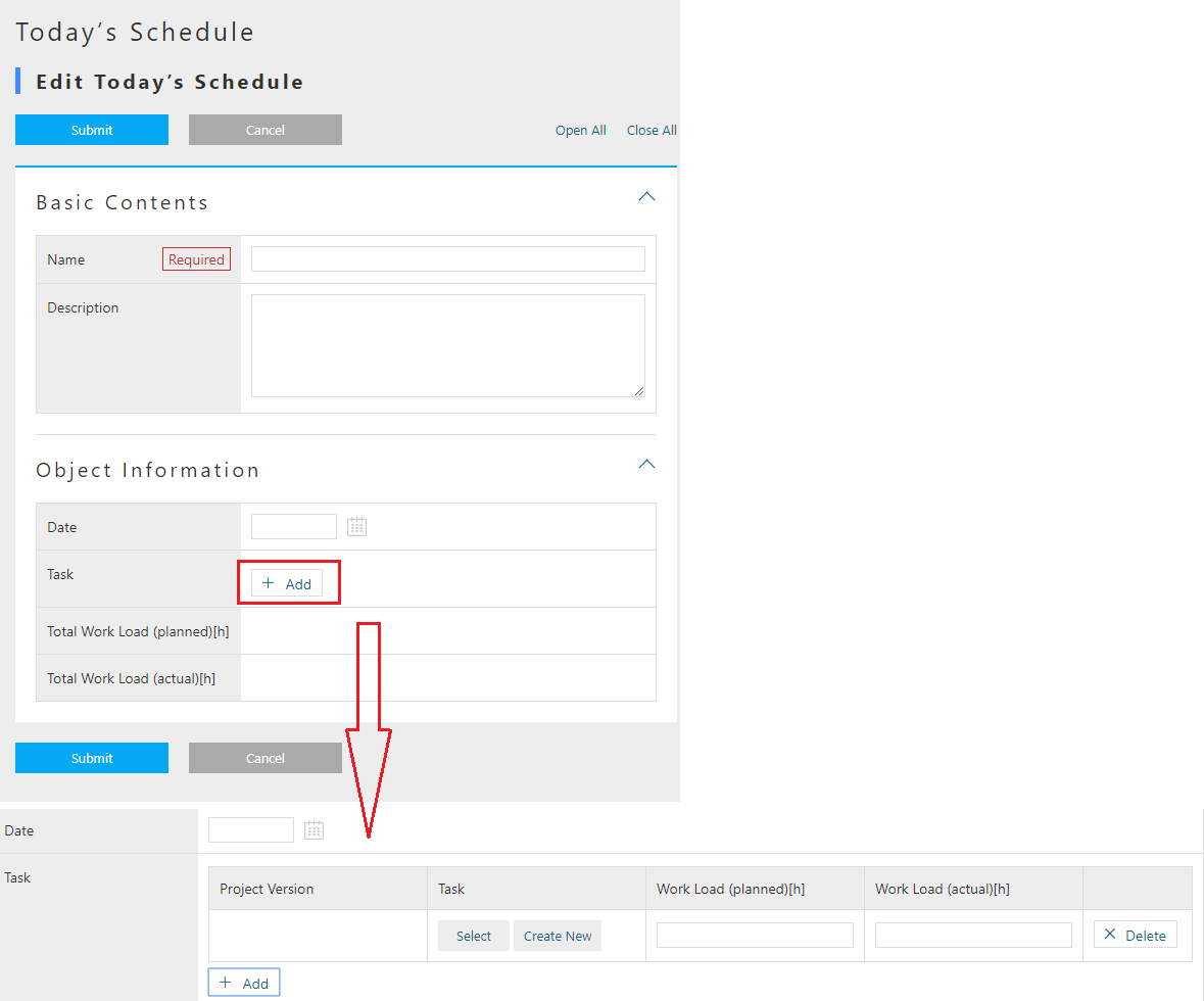 entity edit nesttable en