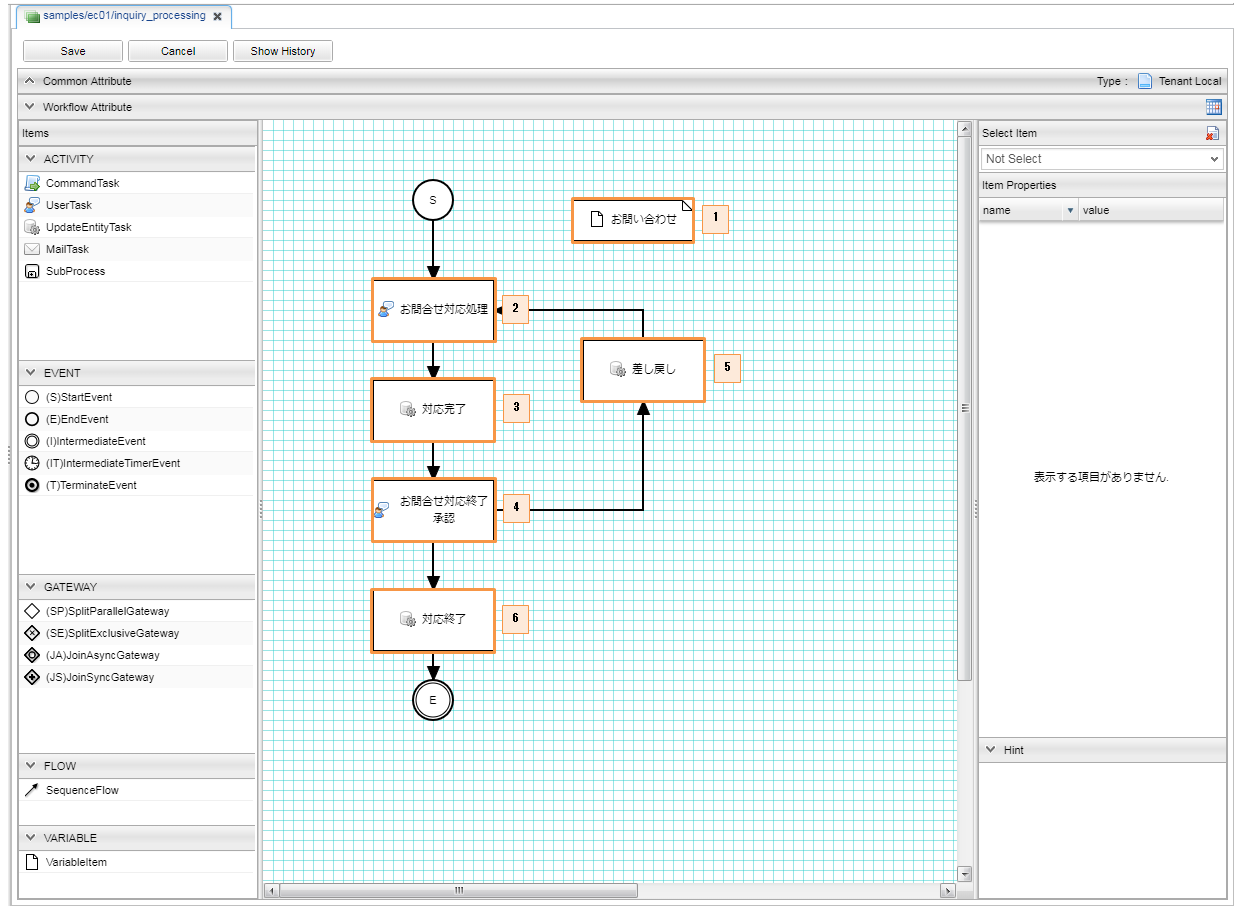 sample ec workflow inquiry processing