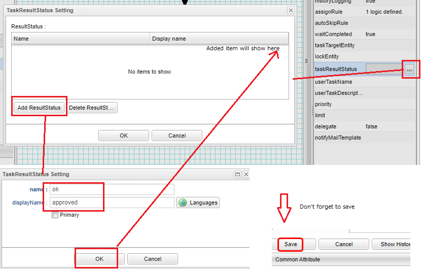 simple setting taskresultstatus en